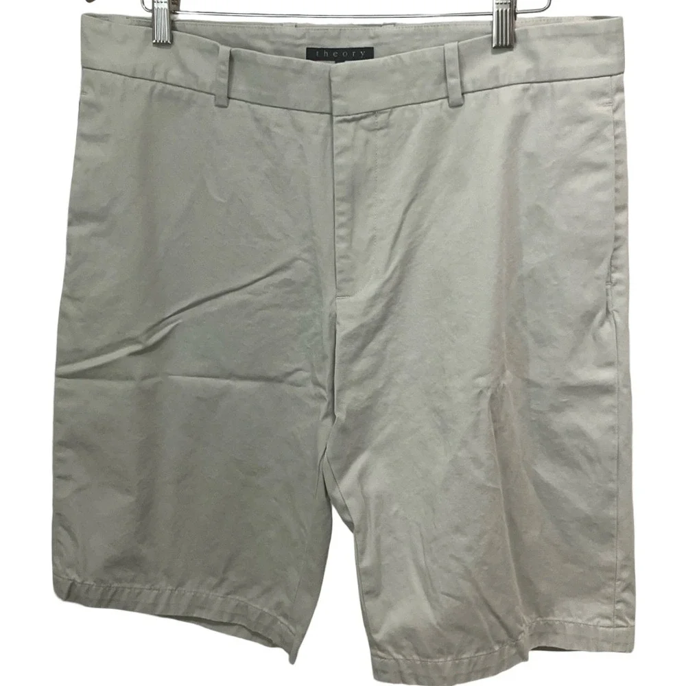 Theory Mens‎ Ivory Chino Shorts Size 36 Stretch Cotton